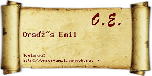Orsós Emil névjegykártya