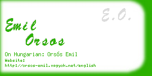 emil orsos business card
